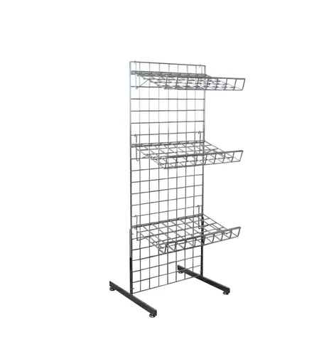 5ft Gridwall 3 x Sloping Shelf 'T' Legs Display