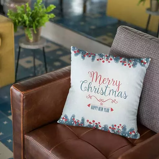 'Merry Christmas & Happy New Year' - Personalised Christmas Cushion
