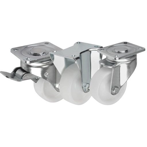 K1771 - Heavy Duty Steel Plate Swivel & Fixed Castors With Polyamide Wheels