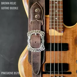 BS79 brown relic gothic guitar strap Pinegrove ANNO 120558.jpg