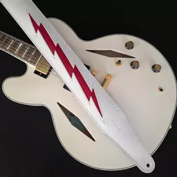 GS77 white red lightning guitar strap Pinegrove 174151.jpg