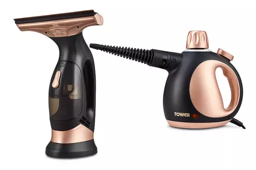 Handheld Steam Cleaner & Cordless Window Vac Set