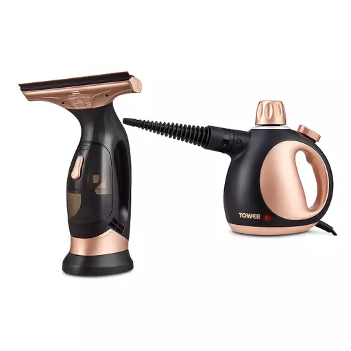 Handheld Steam Cleaner & Cordless Window Vac Set
