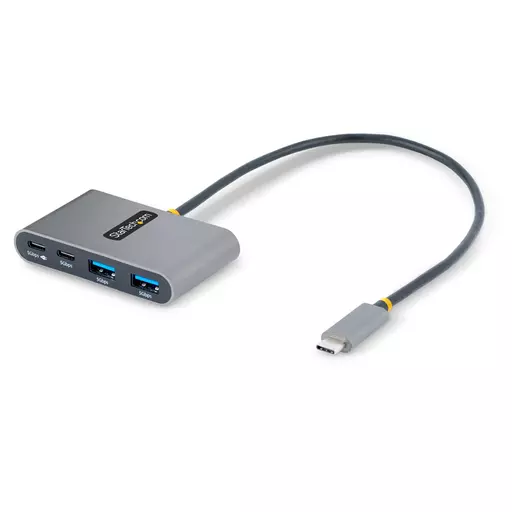 StarTech.com 4-Port USB-C Hub with 100W Power Delivery Pass-Through - 2x USB-A + 2x USB-C - USB 3.0 5Gbps - 1ft (30cm) Long Cable - Portable USB Type-C to USB-A/C Hub