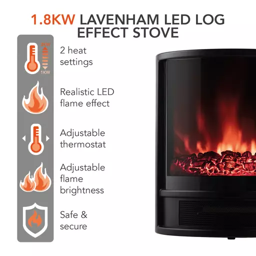 1.8KW Lavenham Log Effect Fire Stove | Stoves | Warmlite Products
