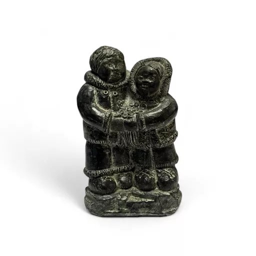 Art Sculpture Handmade Soapstone Inuit Couple