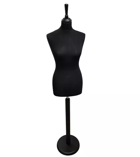 Female Tailors Dummy with Circular Base - Black
