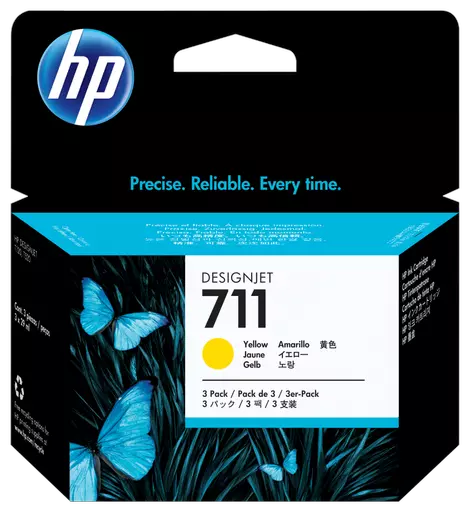 HP CZ136A/711 Ink cartridge yellow 29ml Pack=3 for HP DesignJet T 520