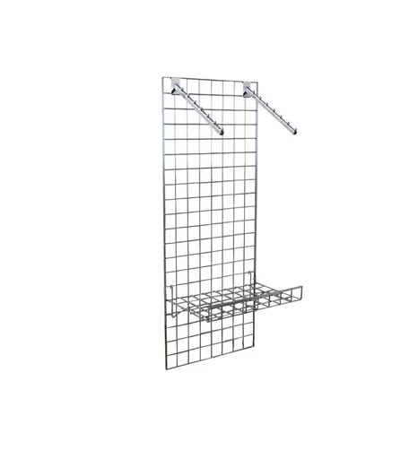 5ft Gridwall Sloping Arms & Shelf Wall Display