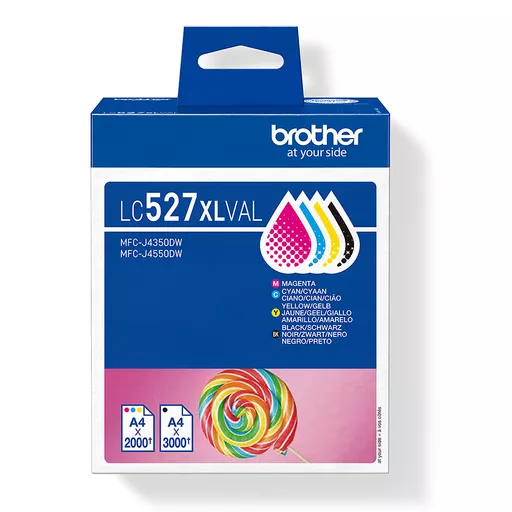 Brother LC-527XLVAL Ink cartridge multi pack Bk,C,M,Y high-capacity 3500pg + 3x2000 pg Pack=4 for Brother MFC-J 4350