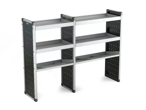 Trade Van Racking Double Unit - 2 Straight, 1 Angled Per Bay - H1279mm x W1716.5mm (683mm & 933mm)