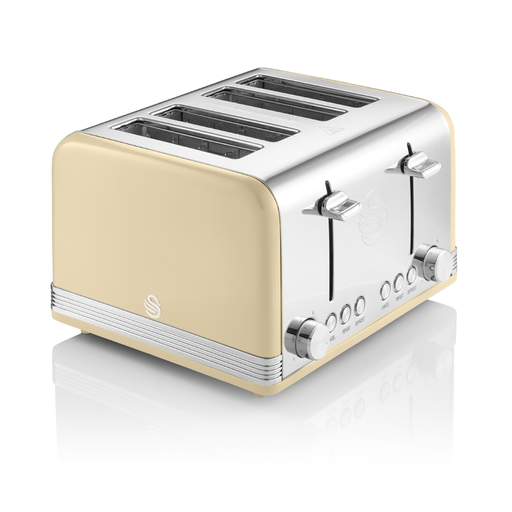 Swan Cream 4 Slice Retro Toaster