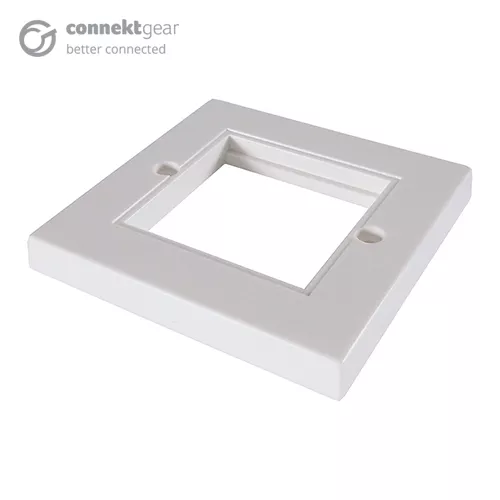 connektgear Single Faceplate for RJ45 Modules - 2 Module version 85 x 85mm - White