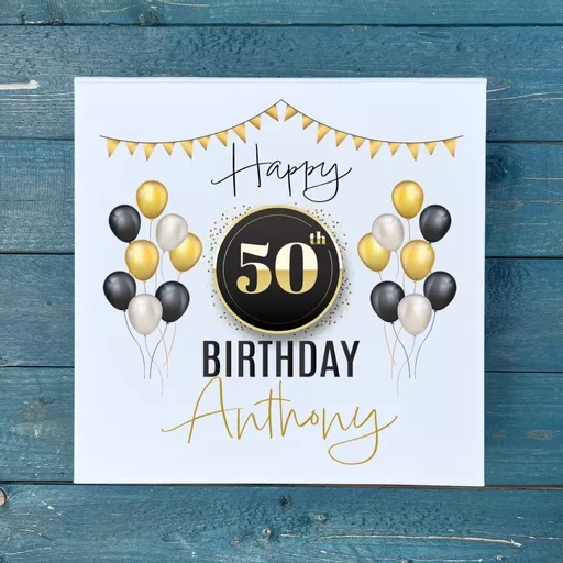 Personalised Age Gold Balloon Gift Box