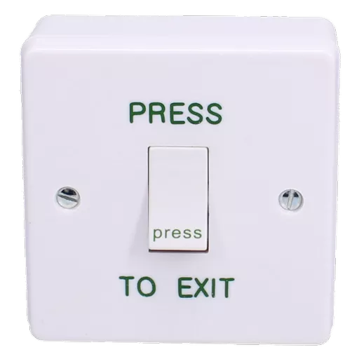 ASEC White Momentary 1 Gang Exit Switch