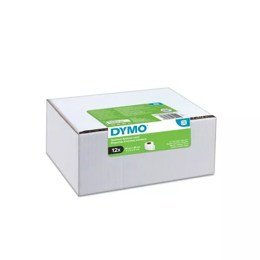 Dymo 2093091 DirectLabel-etikettes 89mm x28mm Pack=12 for Dymo LW 550 60mm/400 Duo/60mm