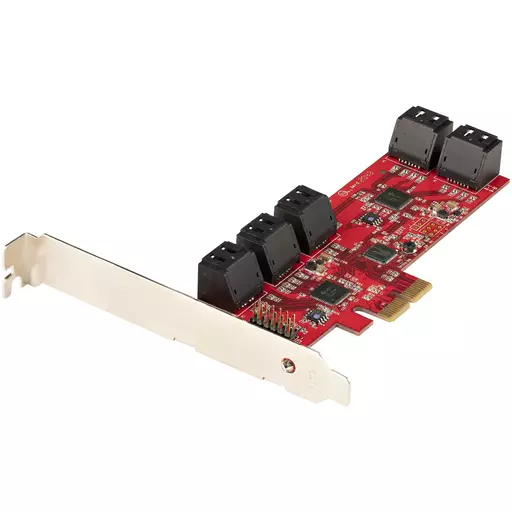 StarTech.com SATA PCIe Card - 10 Port PCIe SATA Expansion Card - 6Gbps - Low/Full Profile - Stacked SATA Connectors - ASM1062 Non-Raid - PCI Express to SATA Converter/Adapter