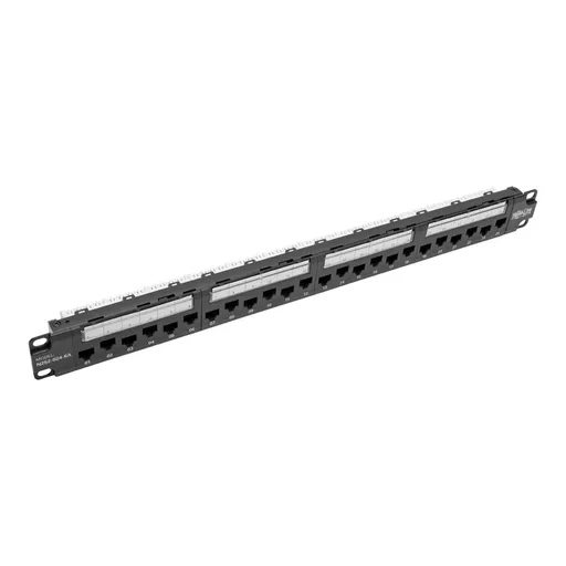 Tripp Lite N252-024-6A 24-Port 1U Rack-Mount Cat6a 110 Patch Panel with Cable Management Bar, 110 Punchdown, RJ45, TAA