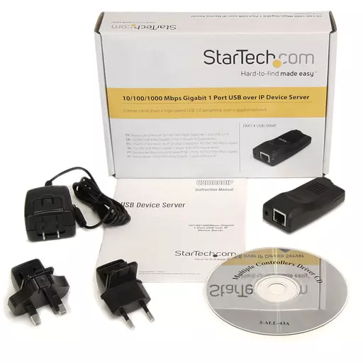 StarTech.com 10/100/1000 Mbps Gigabit 1 Port USB over IP Device Server - Windows 7 / XP / Vista ONLY