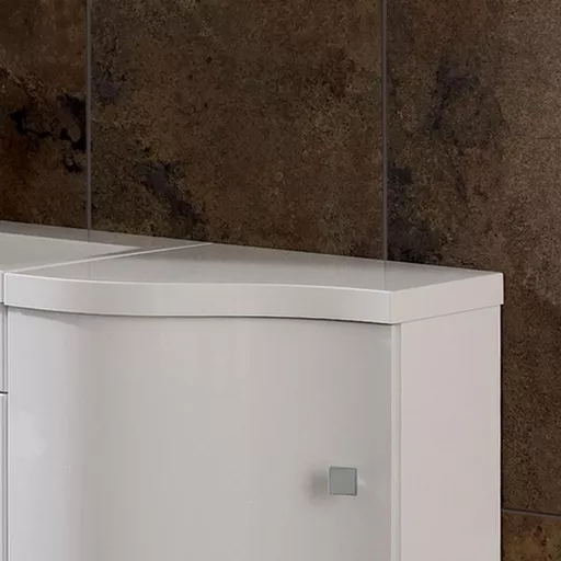 Oslo Curved Plain Single Top Left Hand (LH) - White