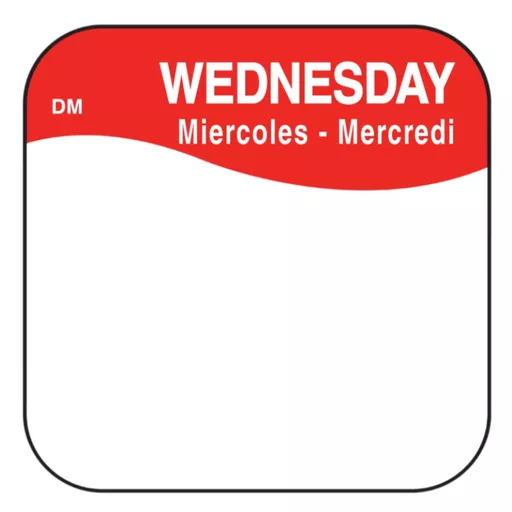 25mm Removable Square Wednesday Label