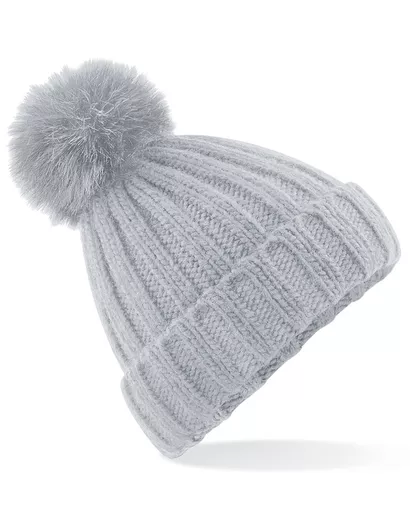 Verbier Faux Fur Pop Pom Chunky Beanie