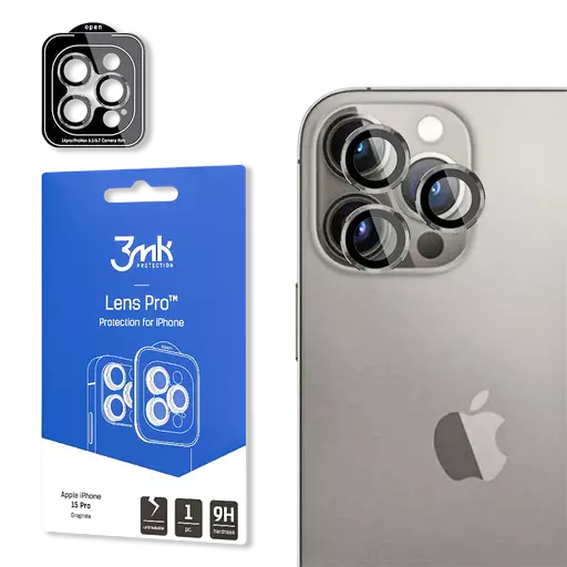 3mk - Lens Protection Pro (Graphite) - For iPhone 15 Pro
