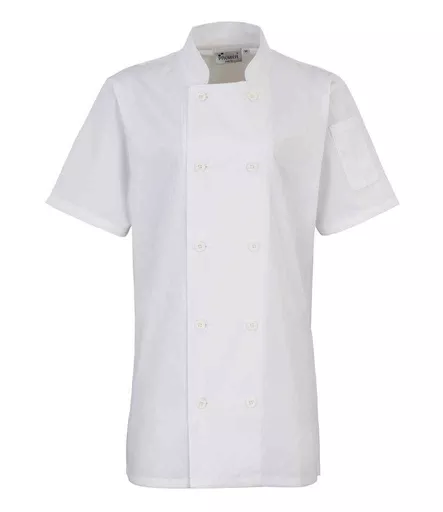 Premier Ladies Short Sleeve Chef's Jacket