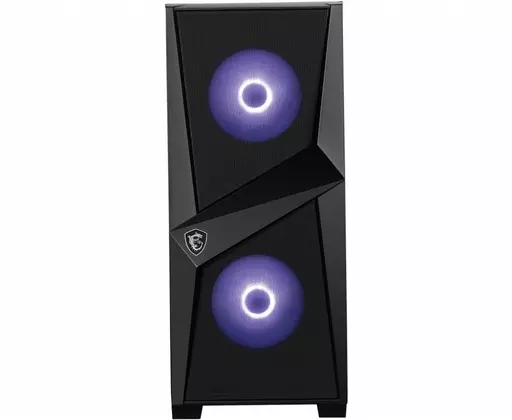 MSI MAG FORGE 100M Mid Tower Gaming Computer Case 'Black, 2x 120mm RGB PWM Fan, 1x 120mm Fan, 1-6 RGB Hub, Tempered Glass Panel, ATX, mATX, mini-ITX'