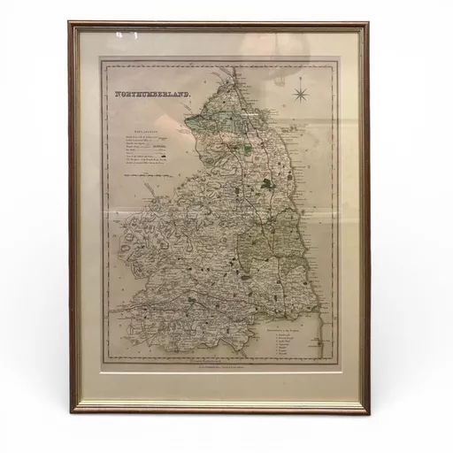 Framed Map of Northumberland c 1829 | Starbeck Education