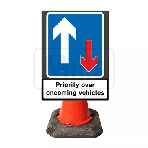 Mills Priority Over Oncoming Vehicles Cone Sign - 560 x 750mm