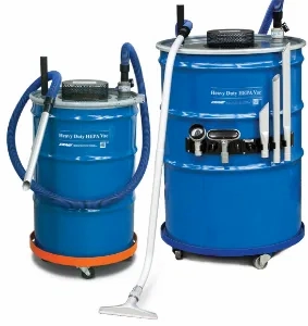 Heavy Duty Dry Vac With HEPA Filter 208 Litre (45 Gal) Drum For Use With Very Fine Particles