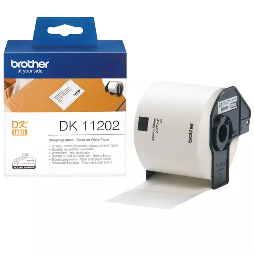 Brother DK-11202 DirectLabel Etikettes 62mm x 100mm 300 for Brother P-Touch QL/700/800/QL 12-102mm/QL 12-103.6mm