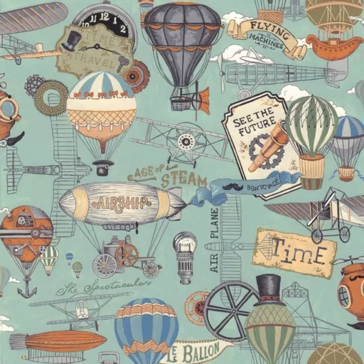 Early Flying Machines Fabric