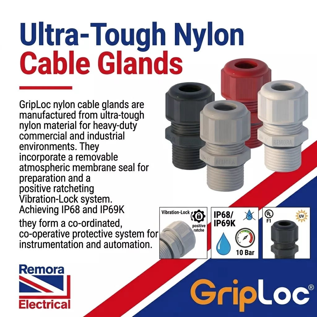 Remora Electrical Launches New Range of Ultra-Tough Nylon Cable Glands