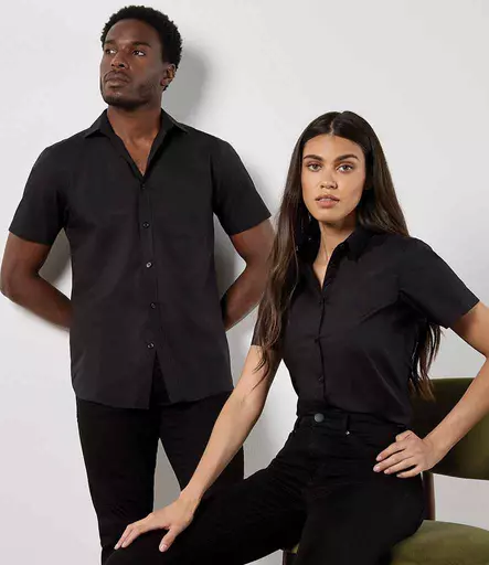 Kustom Kit Short Sleeve Tailored Poplin Shirt