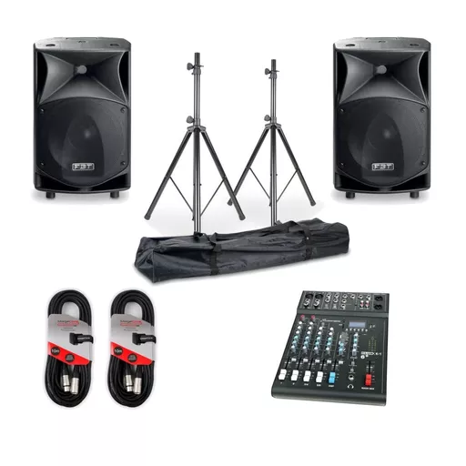 FBT JMaxX 114A Speakers, Mixer & Stand Bundle