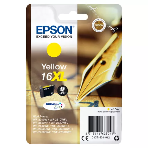 Epson C13T16344012/16XL Ink cartridge yellow high-capacity XL, 450 pages 6,5ml for Epson WF 2010/2660/2750