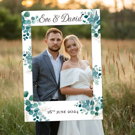 Personalised Wedding Eucalyptus Selfie Frame