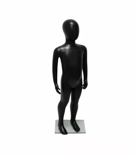 Matt Black Faceless Child Mannequin - 100cm Height