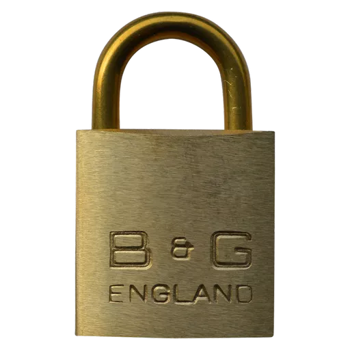 B&G Warded Brass Open Shackle Padlock - Brass Shackle