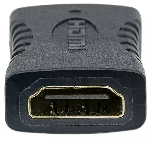 Manhattan HDMI Coupler, 4K@60Hz (Premium High Speed), Female to Female, Straight Connection, Black, Equivalent to GCHDMIFF, Ultra HD 4k x 2k, Fully Shielded, Gold Plated Contacts, Lifetime Warranty, Polybag