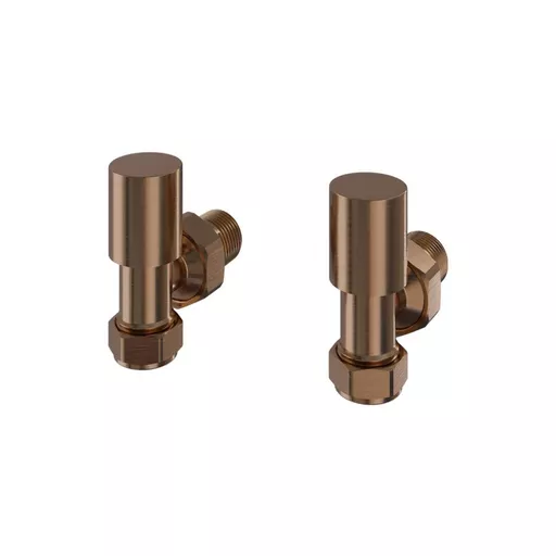 Angled radiator valve (pair) Brushed Bronze