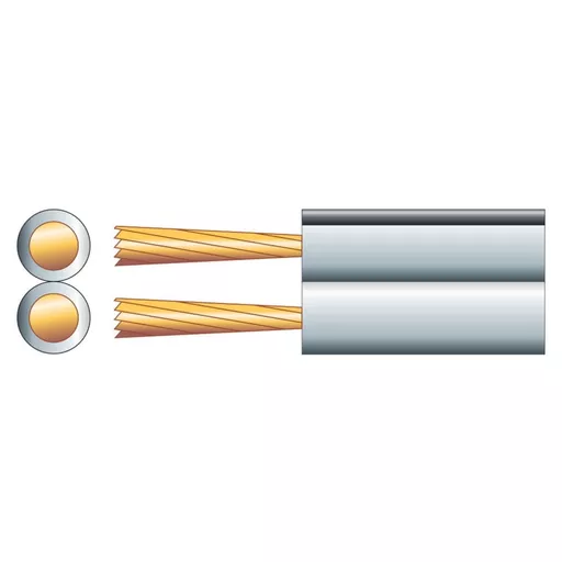Mercury Heavy Duty Fig 8 Speaker Cable 2x42 White 100m