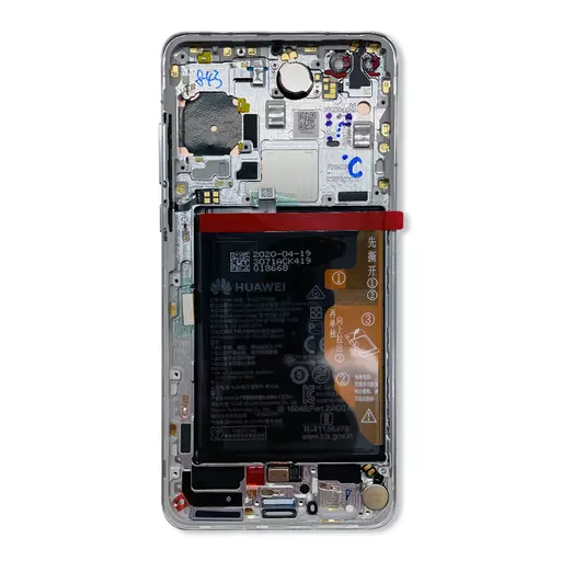 OLED Screen Assembly + Battery (Service Pack) (Ice White) - Huawei P40