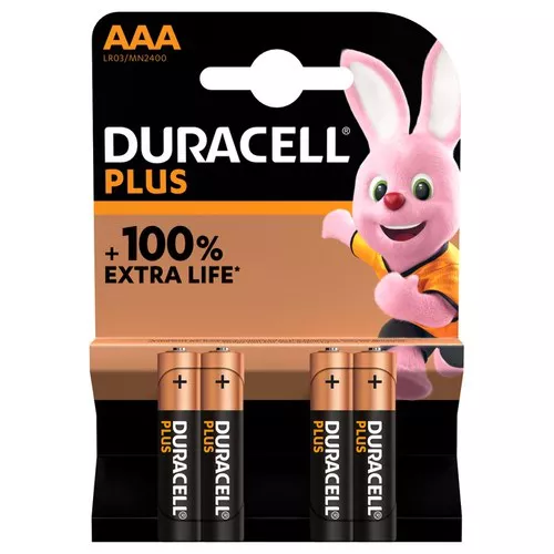 Duracell Plus AAA Battery Pack of 4