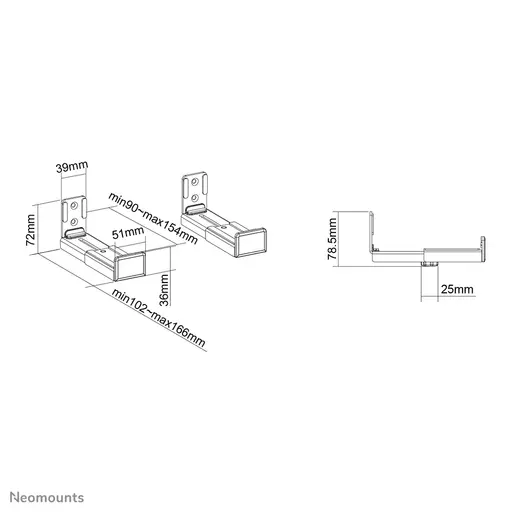 Neomounts videobar/soundbar/speaker mount