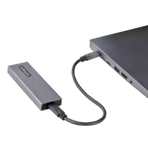 StarTech.com USB-C 10Gbps to M.2 NVMe or M.2 SATA SSD Enclosure - Tool-free External M.2 PCIe/SATA NGFF SSD Aluminum Case - USB Type-C&A Host Cables - Supports 2230/2242/2260/2280