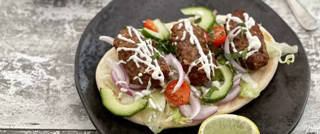 Lamb and Harissa Koftas with Lime Yogurt