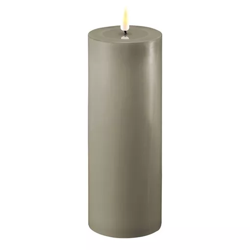 *LED Pillar Candle - Latte - 7.5cm width - 4 sizes available.